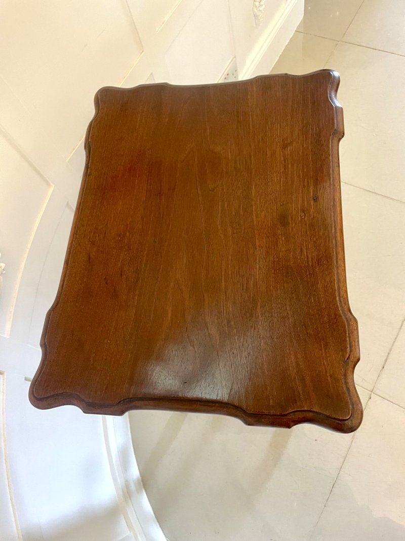 Unusual Antique Victorian Quality Figured Walnut Lamp Table - Image 5